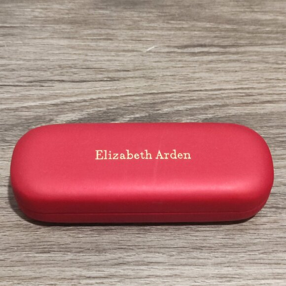Elizabeth Arden eye glasses case red & cream - Picture 1 of 5